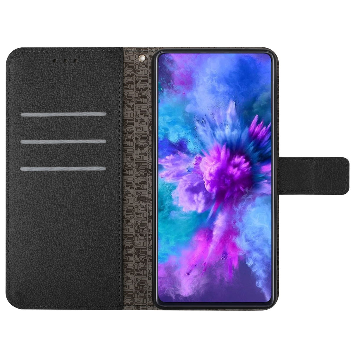 EIDERWOOD OnePlus 15 Flip Deksel i Kunstskinn med Trykk – Svart