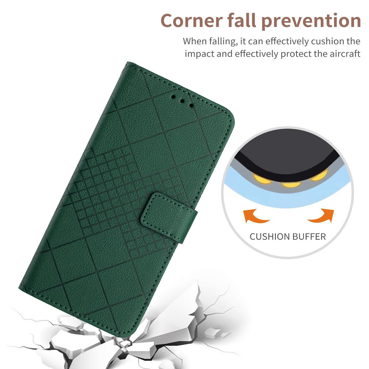 EIDERWOOD OnePlus 15 Flip Deksel i Kunstskinn med Trykk – Grønn