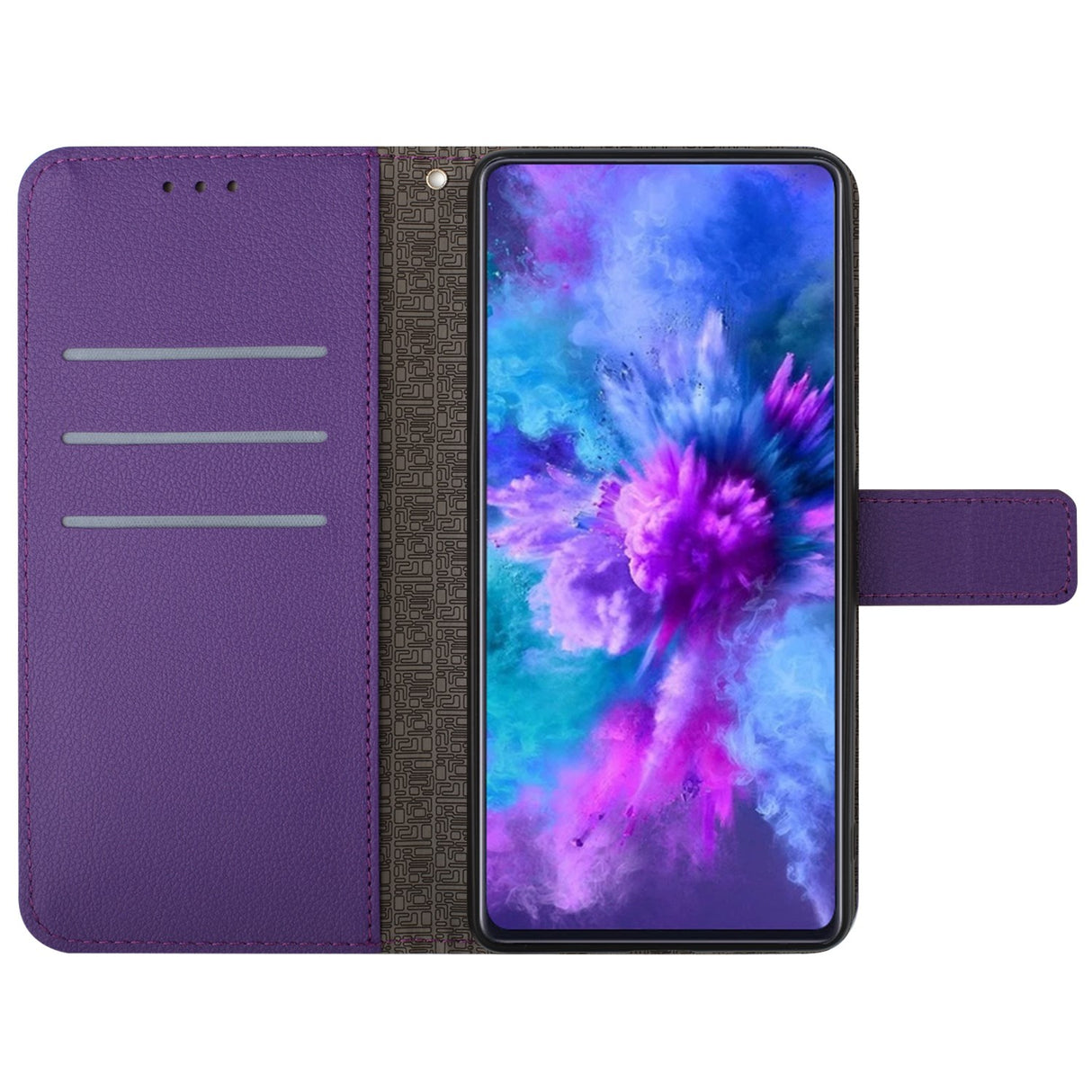 EIDERWOOD OnePlus 15 Flip Deksel i Kunstskinn med Trykk – Lilla