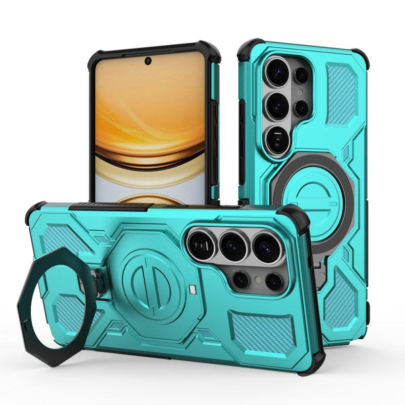 Samsung Galaxy S26 Ultra Håndverker Deksel med Kickstand - inkl. 2 x Skjermbeskyttere - Turkis