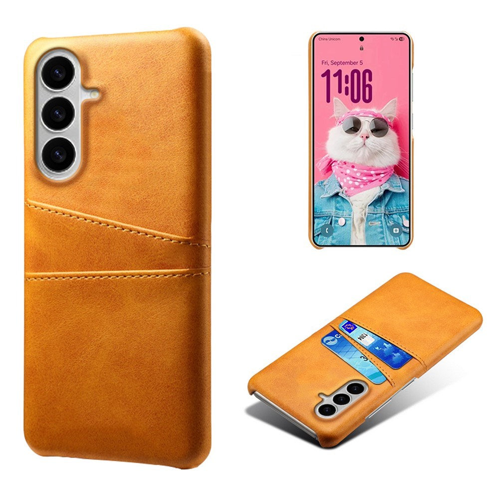 Samsung Galaxy S26 EIDERWOOD Kunstskinn Deksel m. Kortholder - Oransje