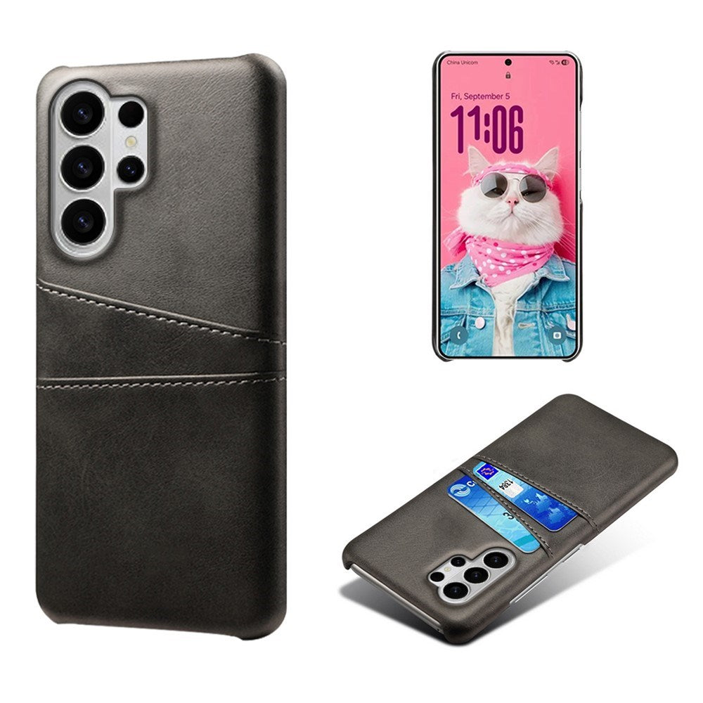 Samsung Galaxy S26 Ultra EIDERWOOD Kunstskinn Deksel m. Kortholder - Svart