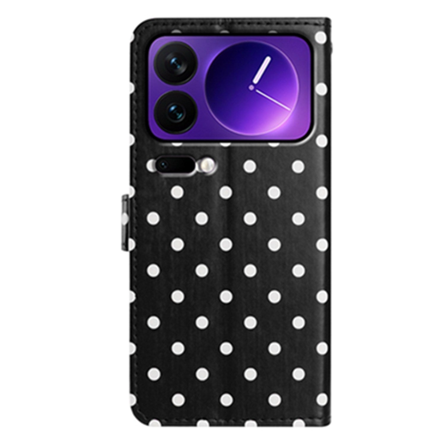 EIDERWOOD Xiaomi 17 Pro Max Kunstskinn Flip Deksel m. Polka Design - Svart