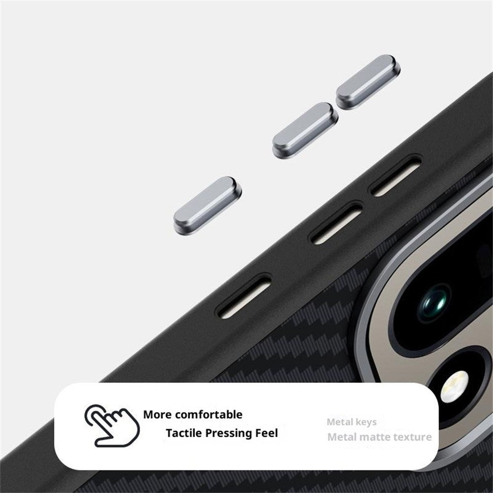 OnePlus 15 Karbonfiber Deksel - Svart/Sølv