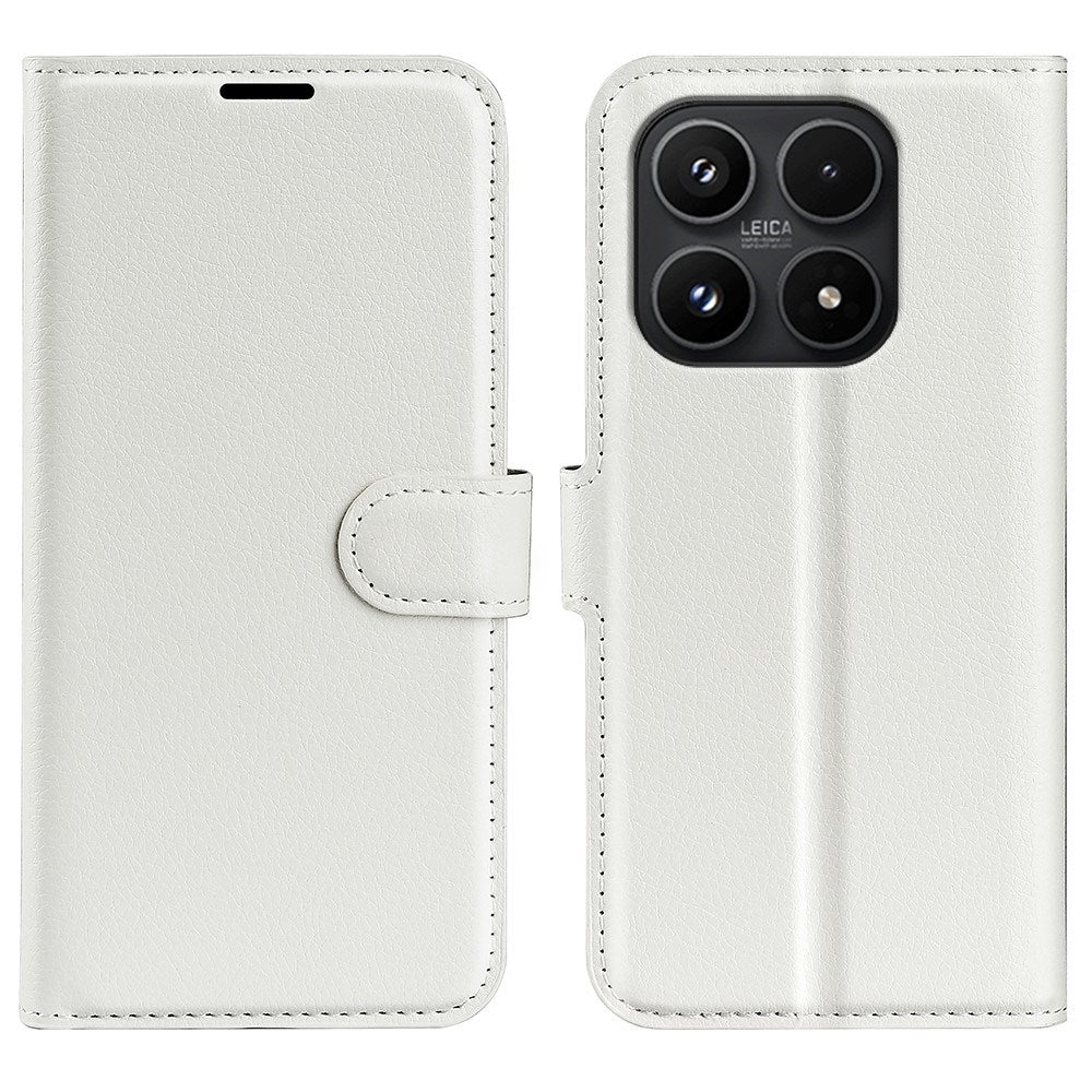 Xiaomi 17 EIDERWOOD Litchi Tekstur Kunstlær Flip Deksel m. Kortholder - Hvit