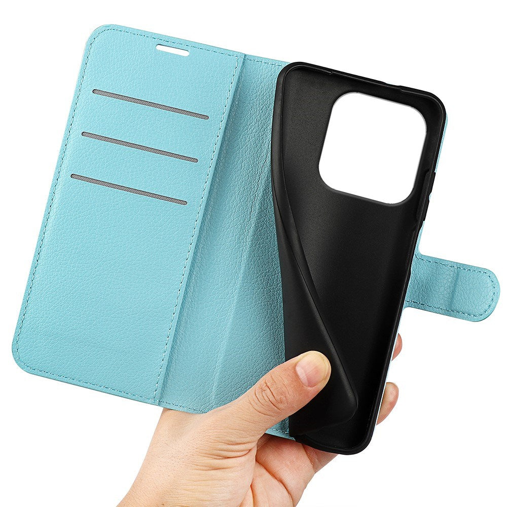 Xiaomi 17 EIDERWOOD Litchi Tekstur Kunstlær Flip Deksel m. Kortholder - Blå