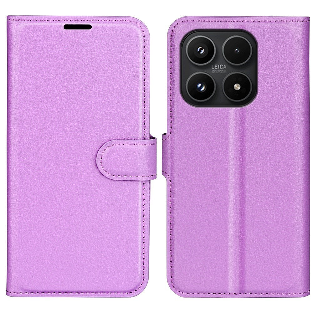 Xiaomi 17 EIDERWOOD Litchi Tekstur Kunstlær Flip Deksel m. Kortholder - Lilla