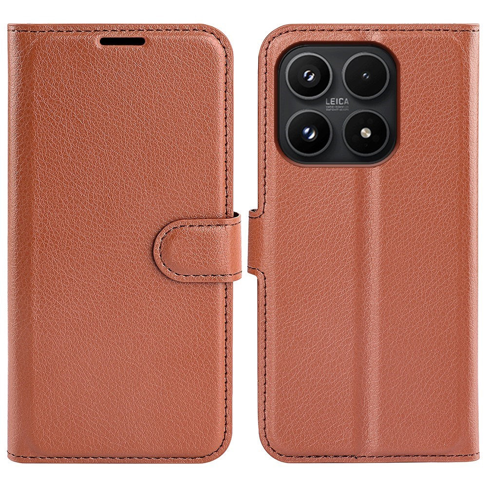 Xiaomi 17 EIDERWOOD Litchi Tekstur Kunstlær Flip Deksel m. Kortholder - Brun