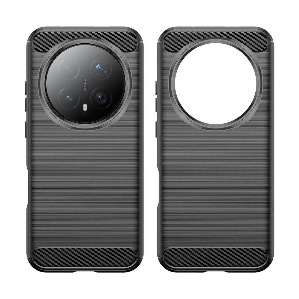 Honor Magic8 Pro EIDERWOOD Brushed Carbon Fiber Fleksibelt Plast Deksel - Svart