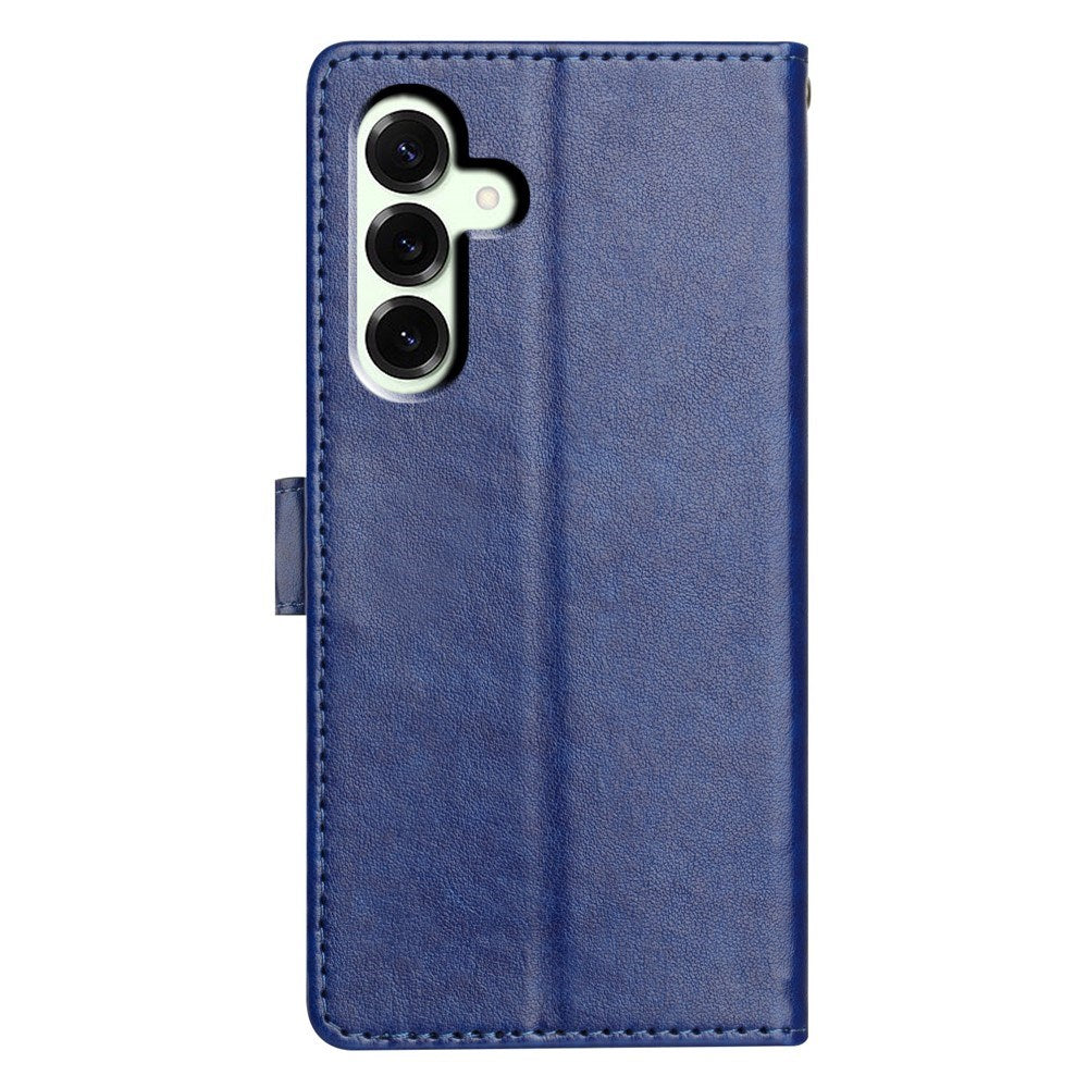Samsung Galaxy A27 EIDERWOOD Kunstskinn Flip Deksel med Strop - Blå