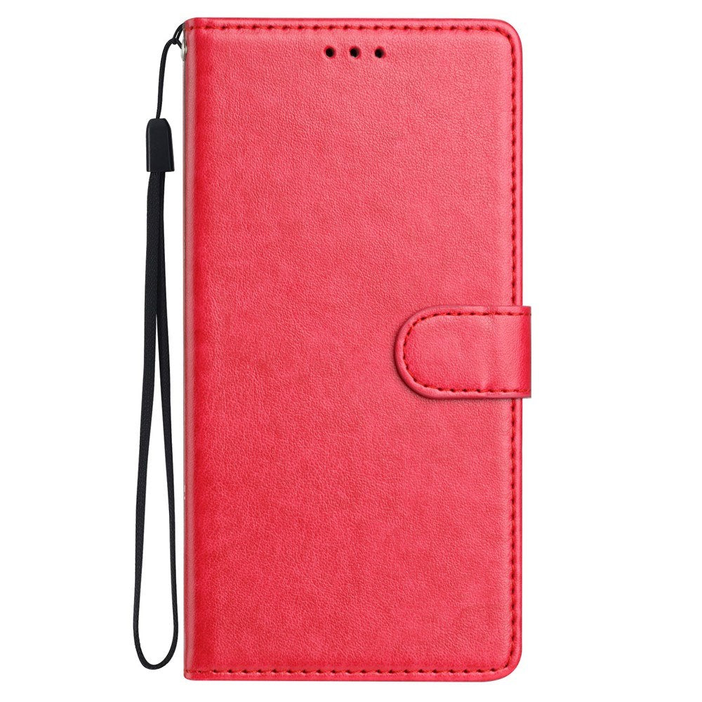 Samsung Galaxy A27 EIDERWOOD Kunstskinn Flip Deksel med Strop - Rød