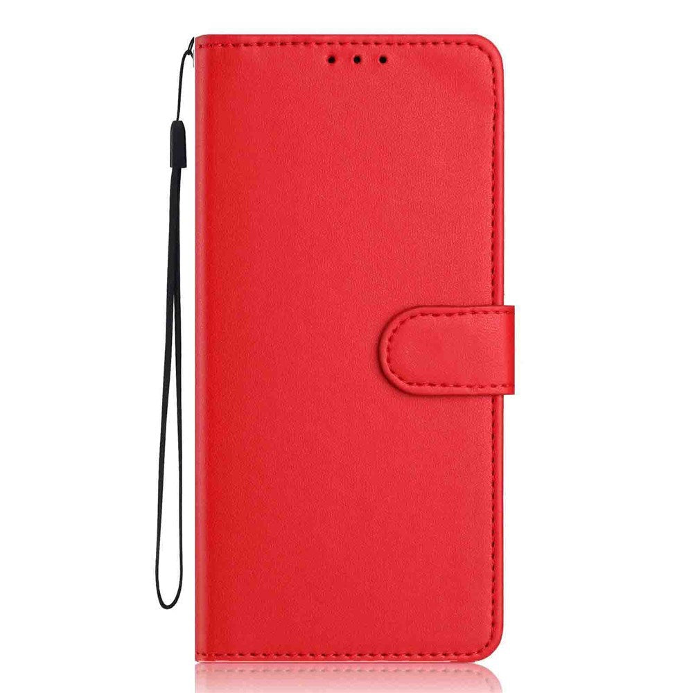 Google Pixel 10a EIDERWOOD Kunstskinn Flip Deksel m. Stropp & Utfellbar Kortholder – Rød