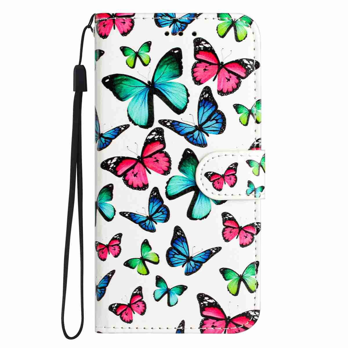 Samsung Galaxy A57 EIDERWOOD Kunstskinn Flip Deksel m. Mønster & Stropp - Sommerfugler