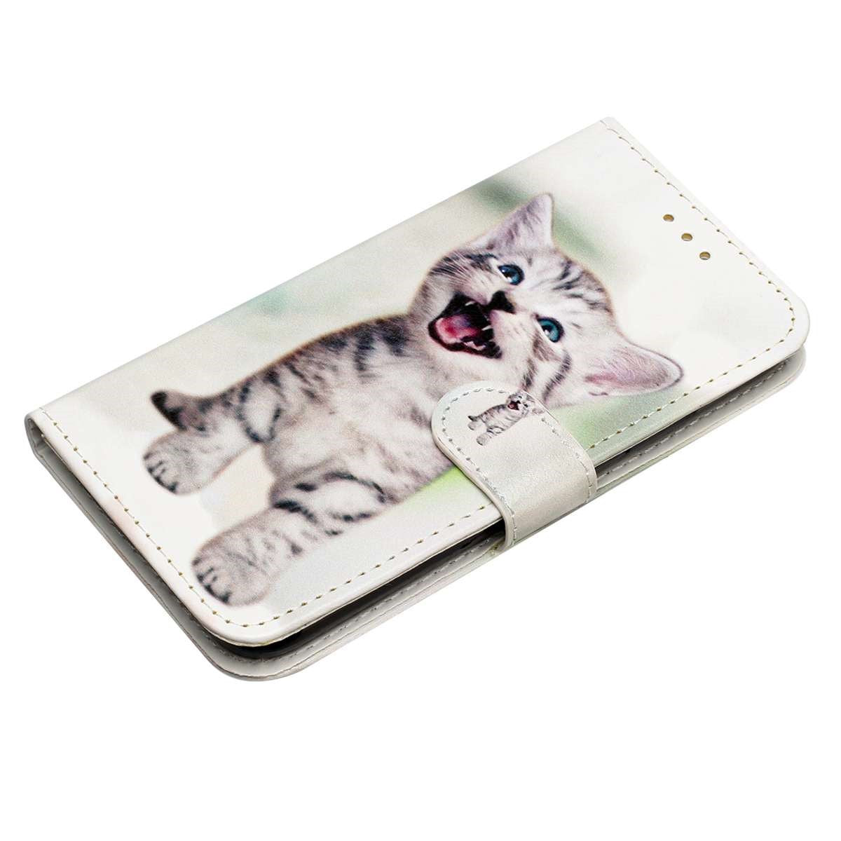 Samsung Galaxy A57 EIDERWOOD Kunstskinn Flip Deksel m. Mønster & Stropp - Katt