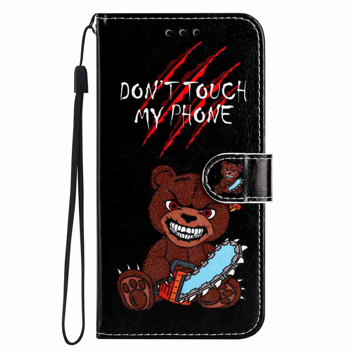 Samsung Galaxy A57 EIDERWOOD Kunstskinn Flip Deksel m. Mønster & Stropp - Don't Touch My Phone