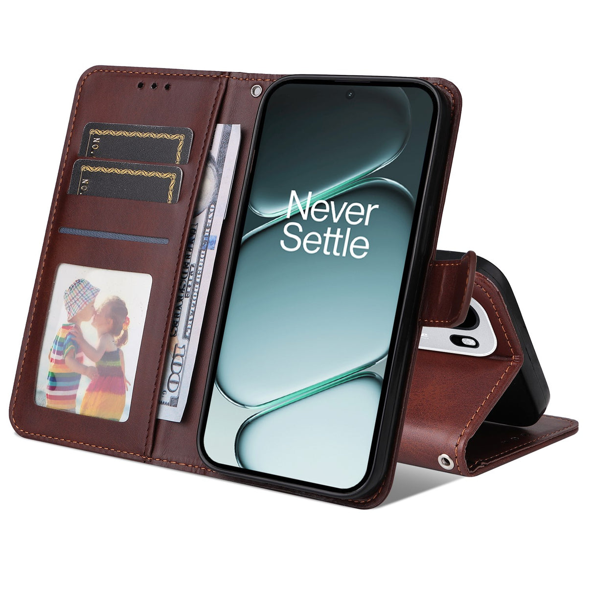 EIDERWOOD OnePlus 15R Kunstskinn Flip Deksel m. Strop - Brun