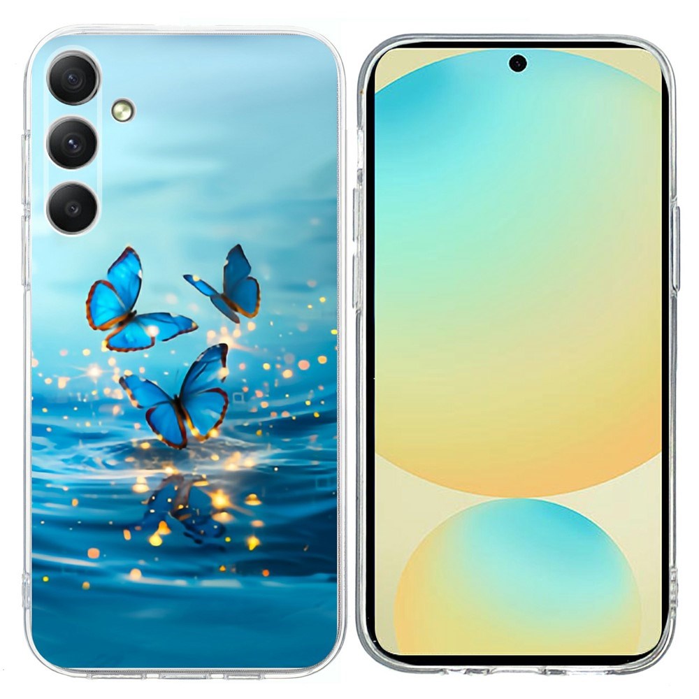 Samsung Galaxy A57 EIDERWOOD Fleksibelt Plast Deksel m. Mønster - Blå Sommerfugler