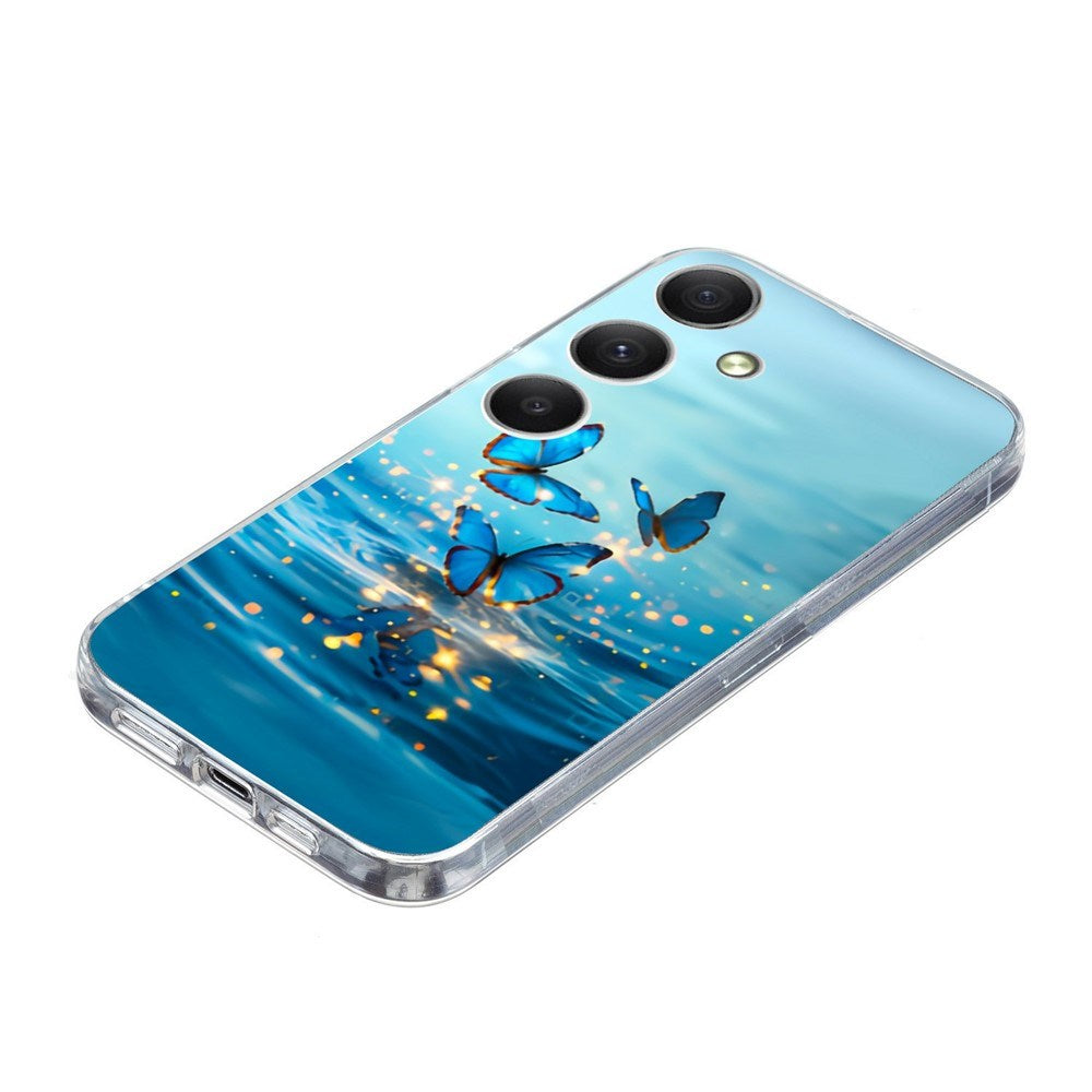 Samsung Galaxy A57 EIDERWOOD Fleksibelt Plast Deksel m. Mønster - Blå Sommerfugler