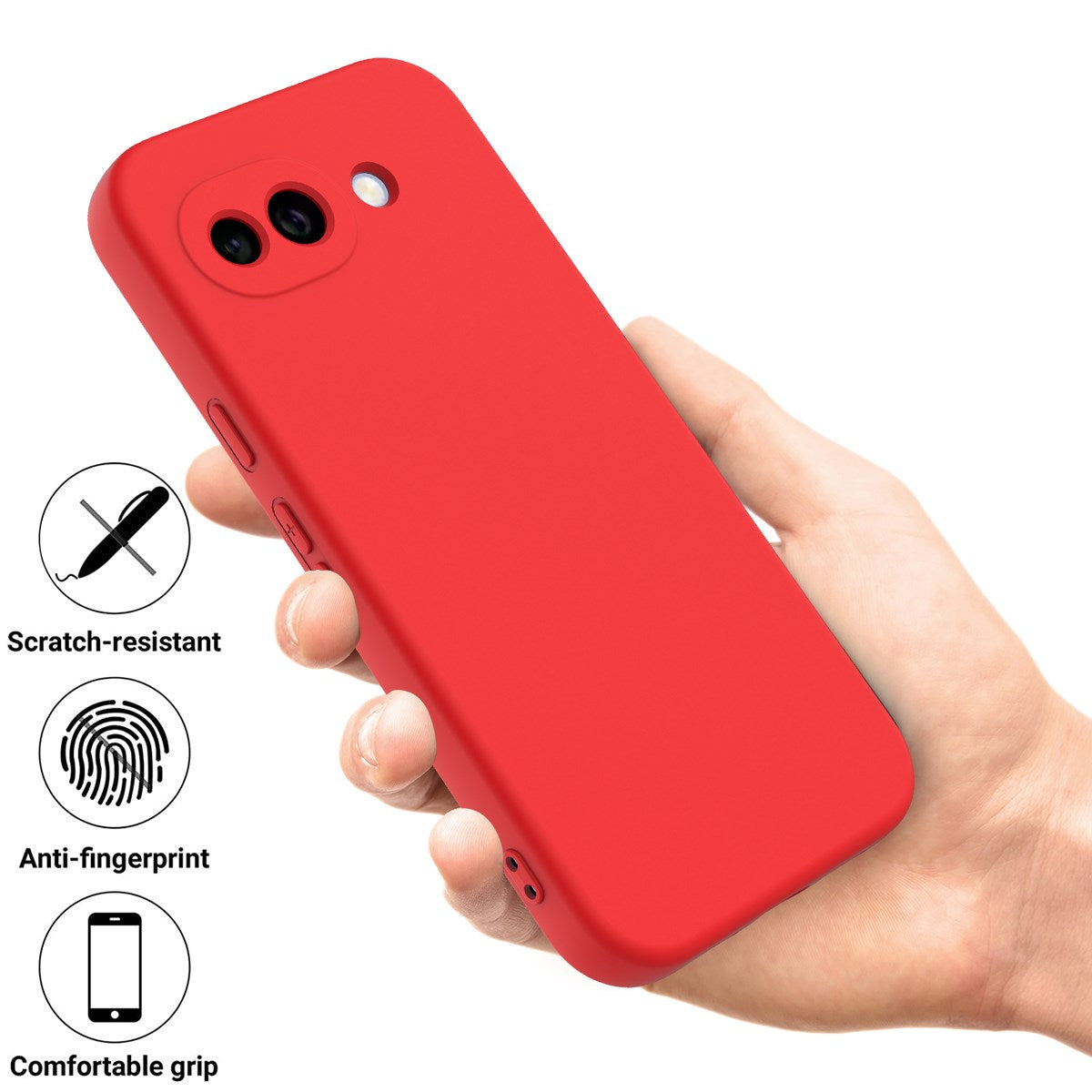 Google Pixel 10a EIDERWOOD Fôret Silikon Deksel m. Rem - Rød