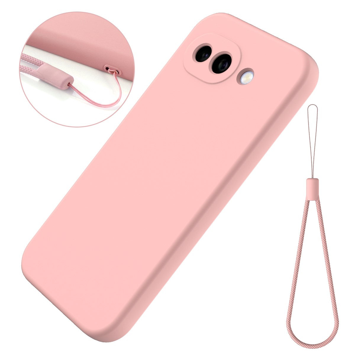 Google Pixel 10a EIDERWOOD Fôret Silikon Deksel m. Rem - Rosa