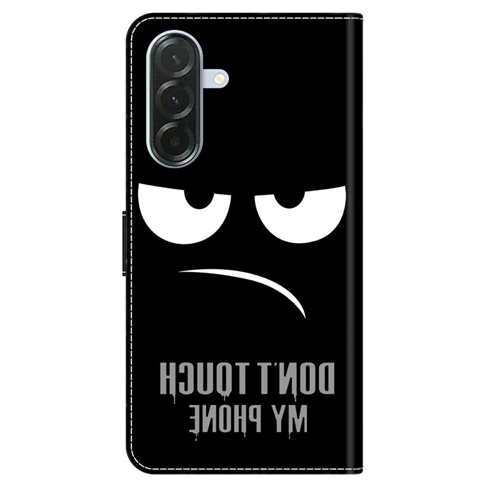 Samsung Galaxy A37 EIDERWOOD Flip Deksel med Kortholder & Stativfunksjon - "Don't Touch My Phone"