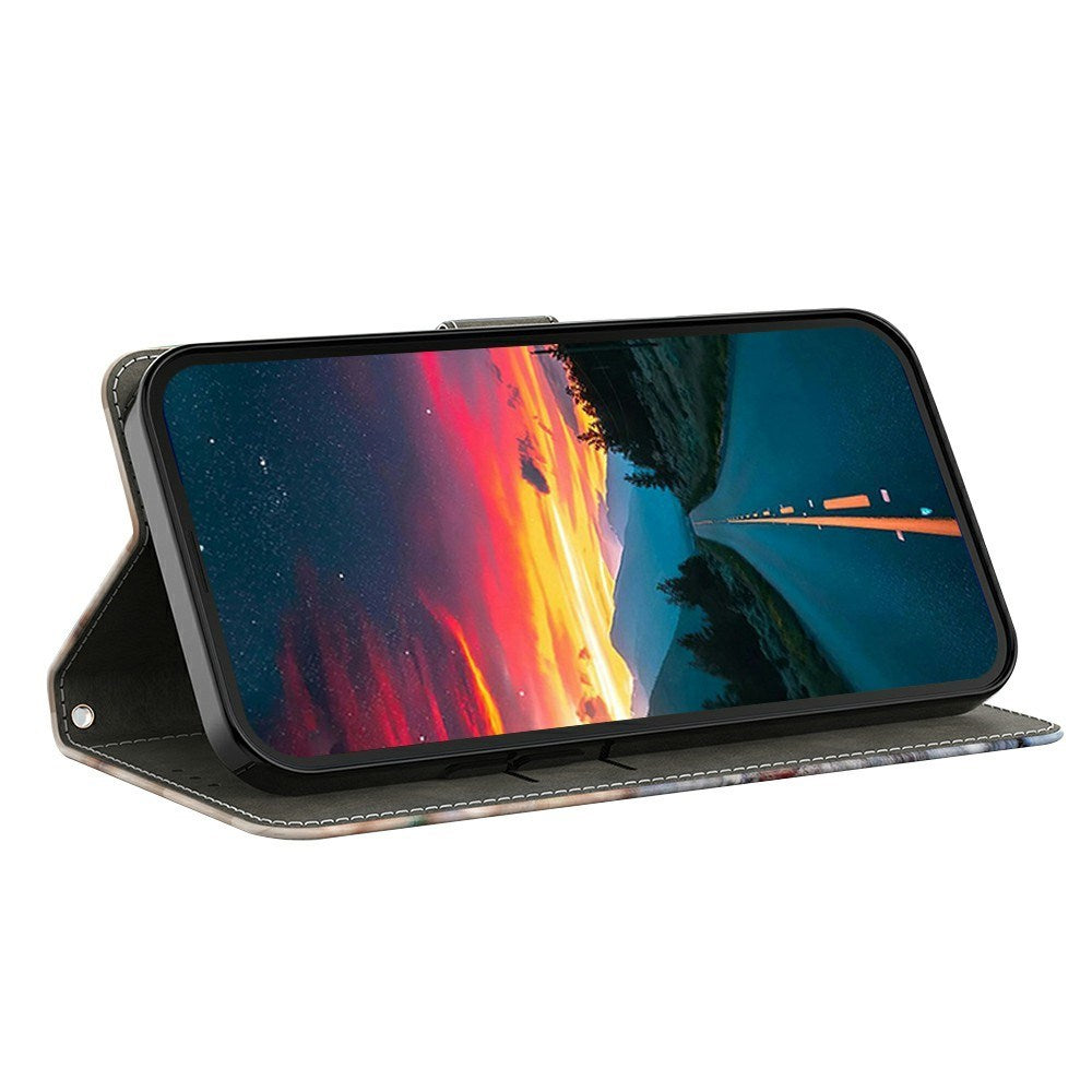 Samsung Galaxy A57 EIDERWOOD Flip Deksel med Kortholder & Stativfunksjon - Svart Katt