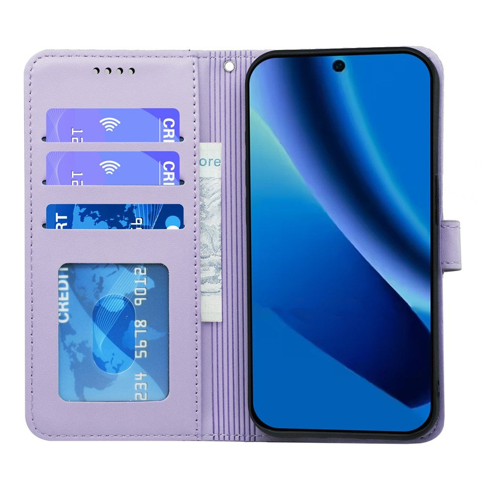 Google Pixel 10a EIDERWOOD Kunstskinn Flip Deksel m. Kortholder & Støttefunksjon – Lilla