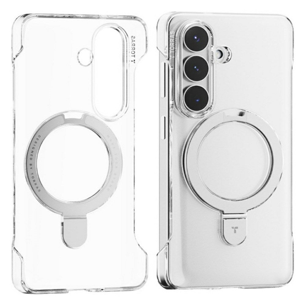 Samsung Galaxy S26 TORRAS Ostand Q1 Slim Hard Plast Deksel m. Kickstand – MagSafe Kompatibel – Gjennomsiktig