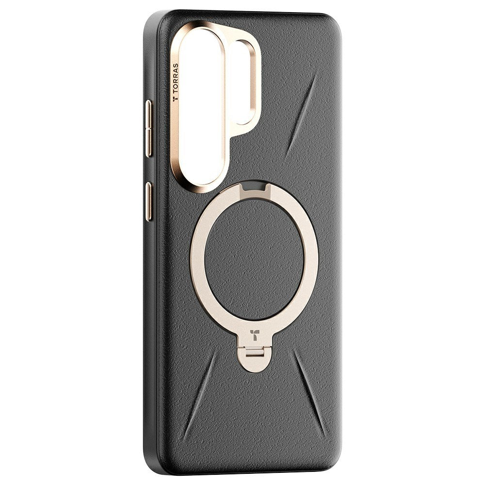 Samsung Galaxy S26 Ultra TORRAS Ostand Q3 VegSkin Kunstskinn Deksel m. Kickstand - MagSafe Kompatibel - Svart