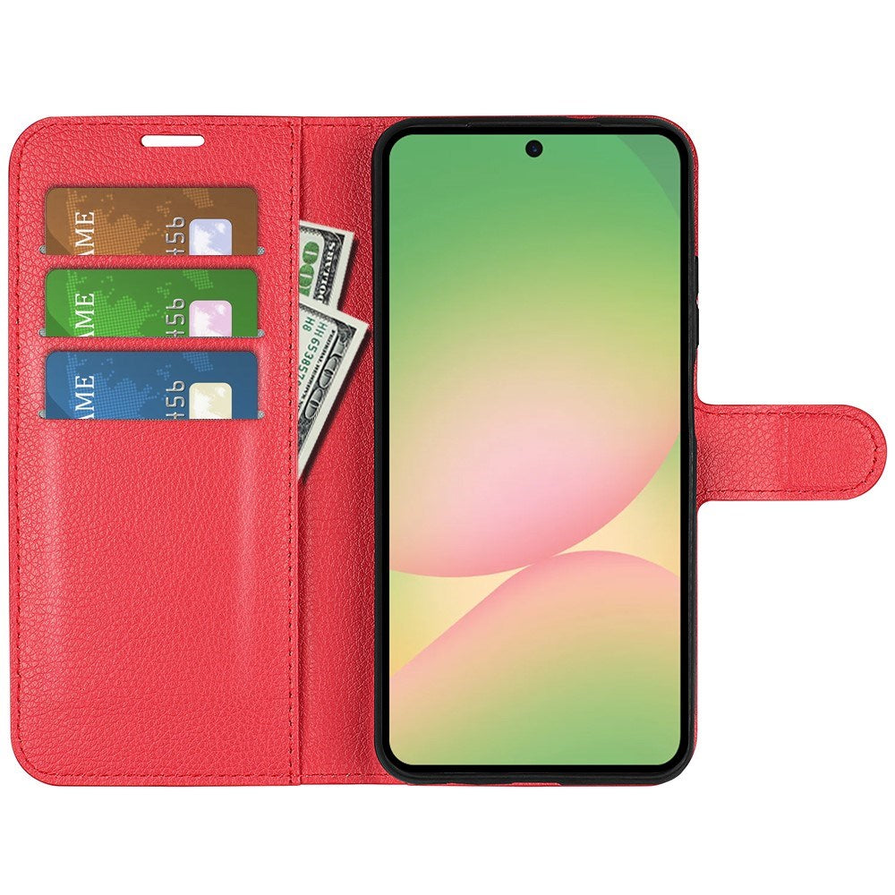EIDERWOOD Samsung Galaxy A57 Kunstskinn Flip Deksel m. Kortholder & Ståfunksjon - Rød