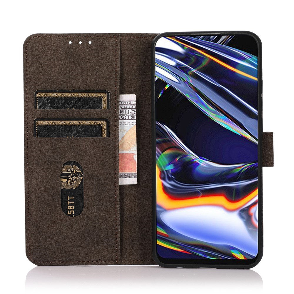 Samsung Galaxy A37 Kunstskinn Flip Deksel med Kortholder - Brun