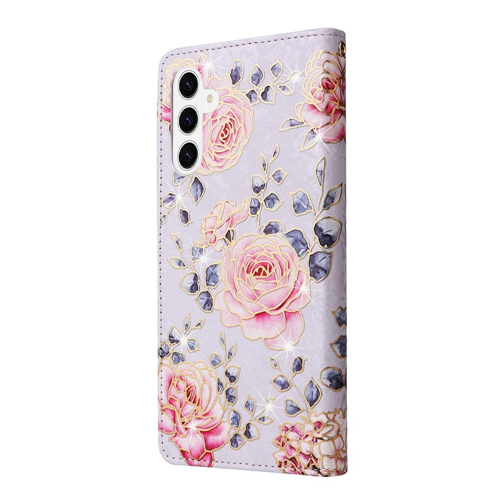 Samsung Galaxy S26 EIDERWOOD Kunstskinn Flip Deksel m. Blomster - Roser