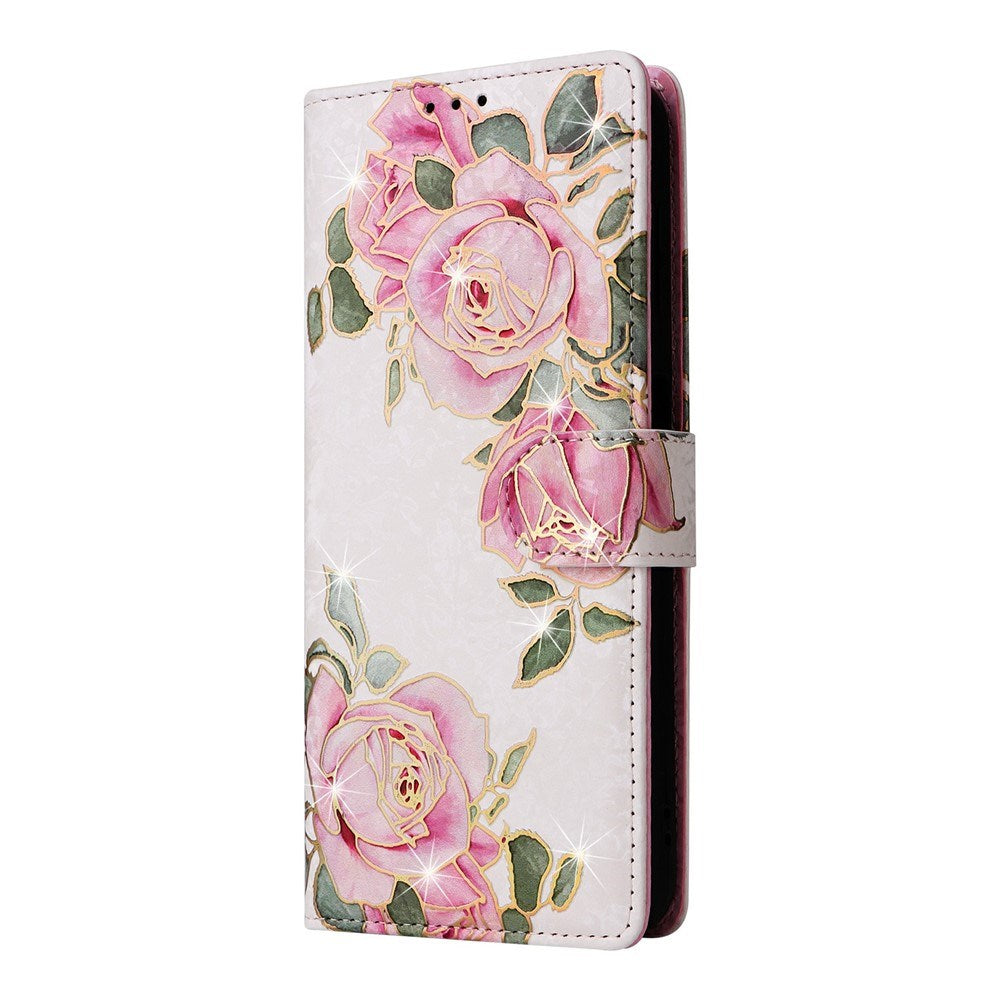 Samsung Galaxy S26 EIDERWOOD Kunstskinn Flip Deksel m. Blomster - Rosa Rose