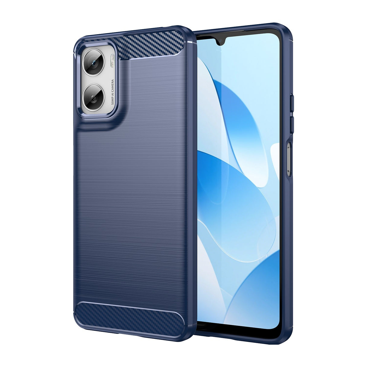 Motorola Moto G06 / G06 Power EIDERWOOD Carbon Fiber Deksel med Skjermbeskyttelse - Blå