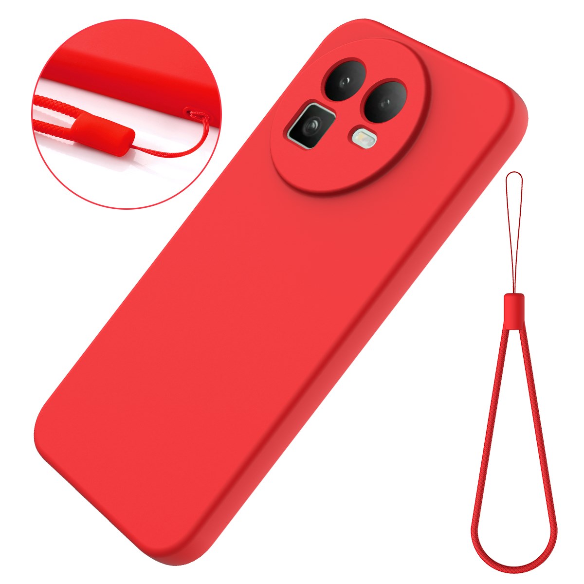 Realme GT 8 EIDERWOOD Silikon Deksel m. Stropp - Rød