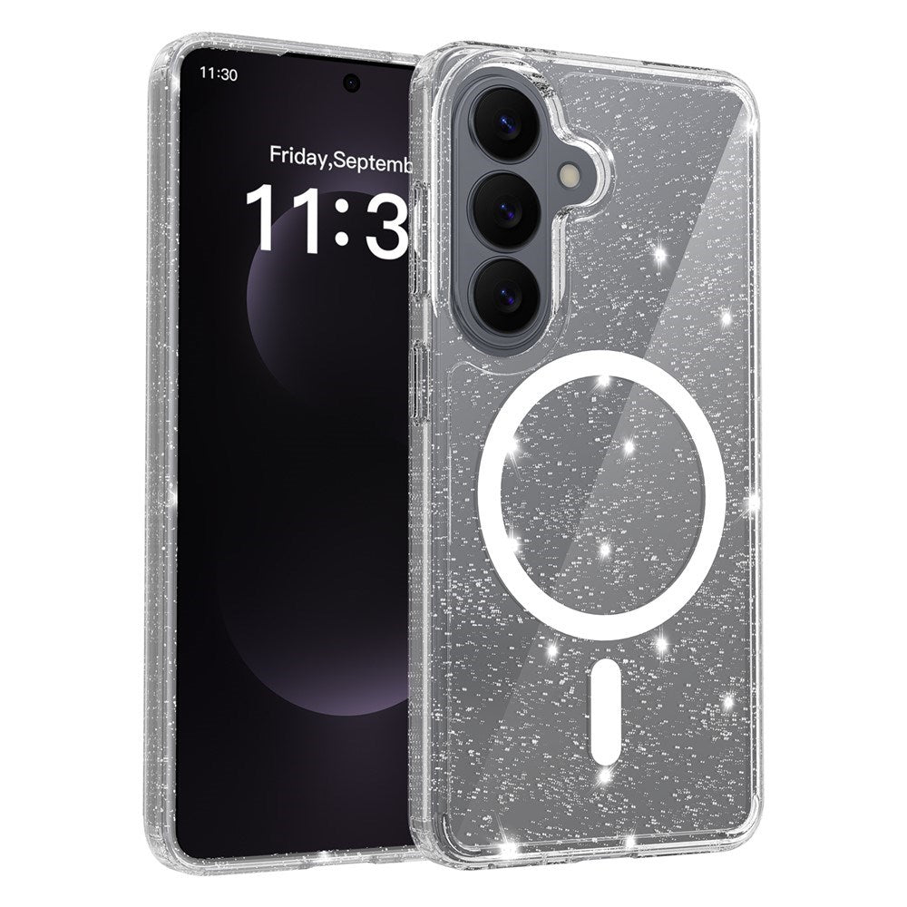 Samsung Galaxy S26 EIDERWOOD Magnetisk Plast Glitter Deksel - MagSafe Kompatibel - Gjennomsiktig