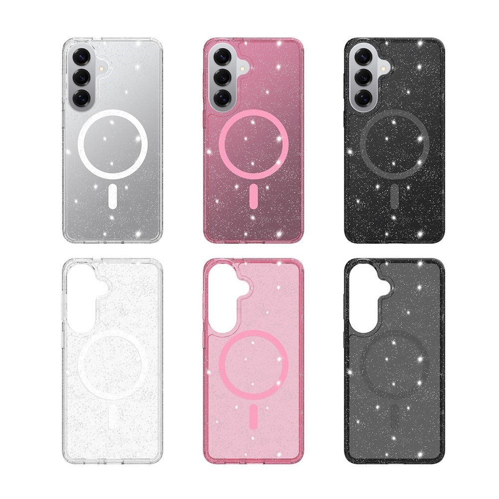 Samsung Galaxy S26+ (Plus) EIDERWOOD Magnetisk Plast Glitter Deksel - MagSafe Kompatibel - Gjennomsiktig / Svart