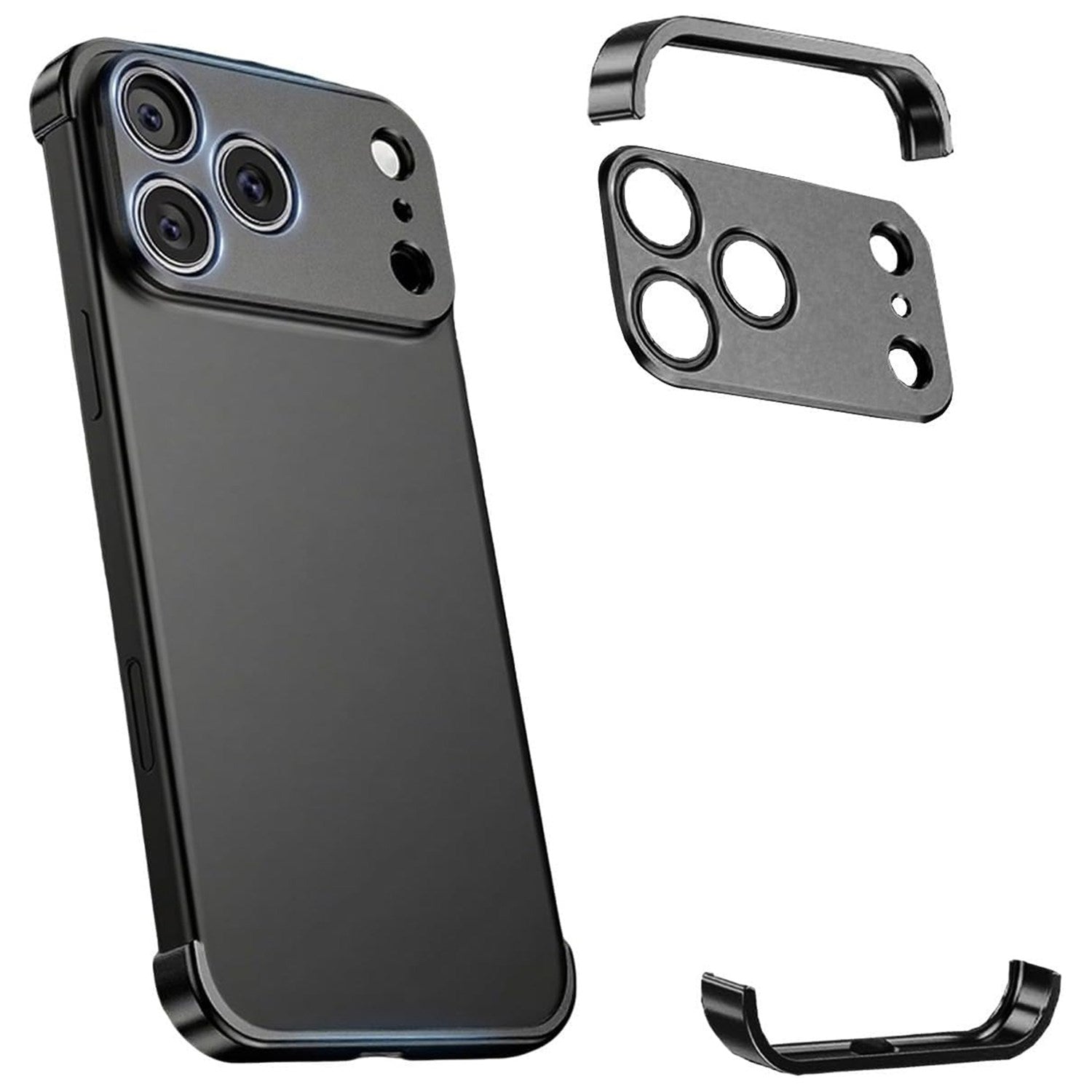 iPhone 17 Pro Todelt Bumper Deksel m. Kamerabeskytter - Svart