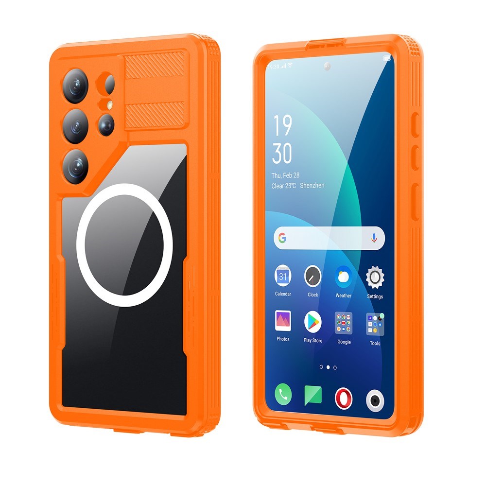 Samsung Galaxy S26 Ultra Redpebber Vanntett Hybrid Plast Deksel – MagSafe Kompatibel – Oransje
