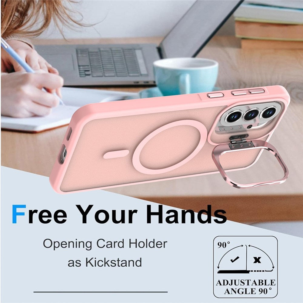Samsung Galaxy A37 EIDERWOOD Hybrid Deksel med Kickstand – MagSafe Kompatibel – Rosa