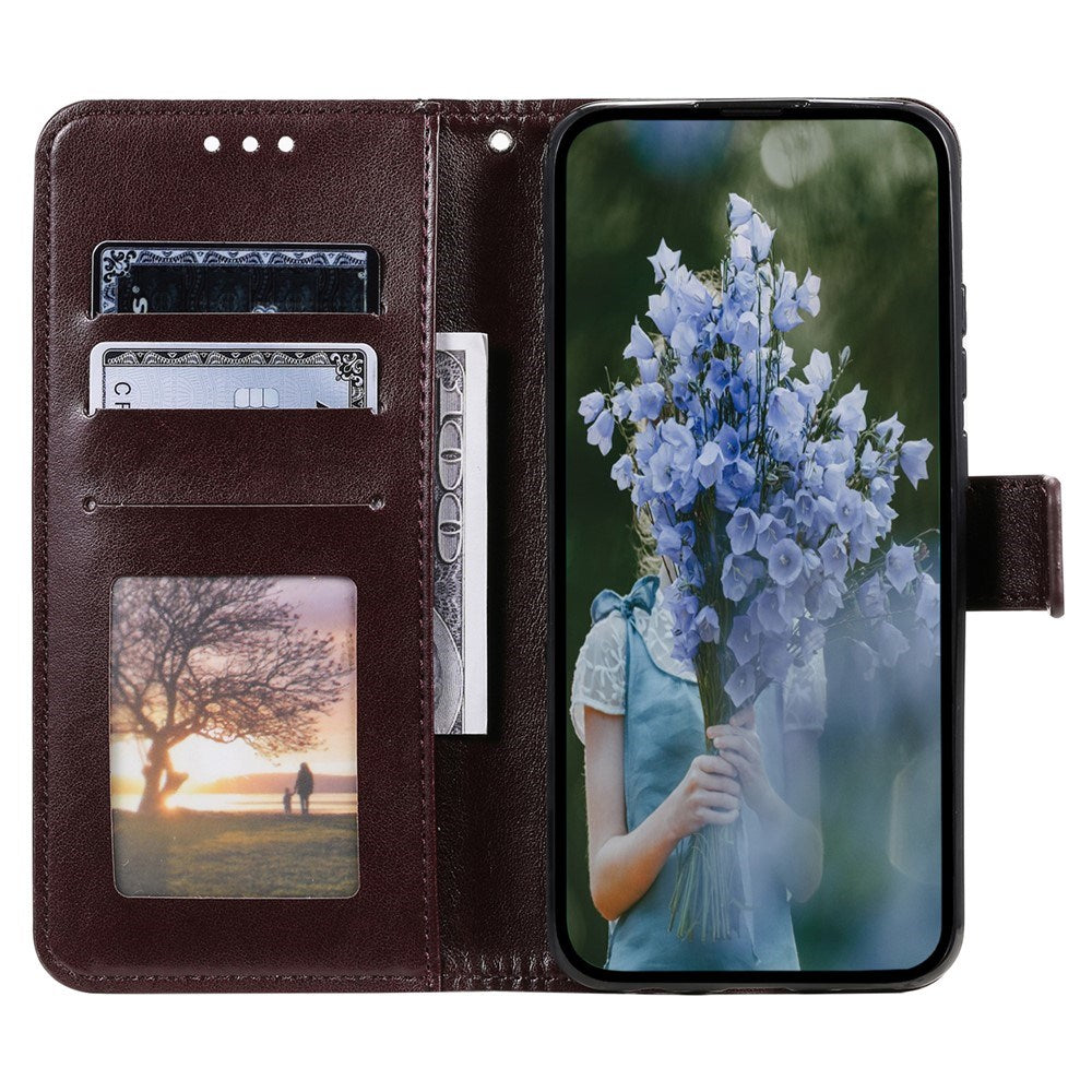 OnePlus 15R EIDERWOOD Kunstskinn Flip Deksel m. Mønster - Brun