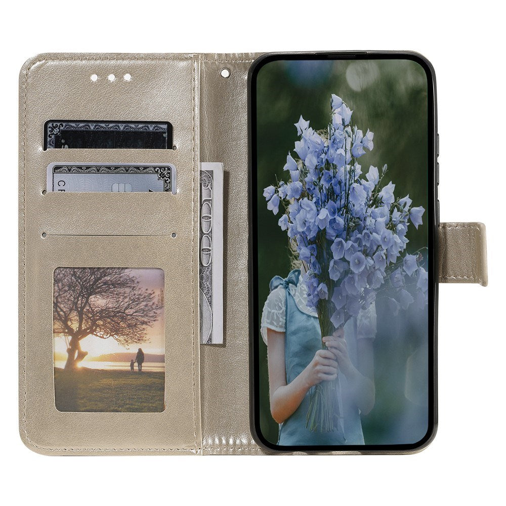 OnePlus 15R EIDERWOOD Kunstskinn Flip Deksel m. Mønster - Gull