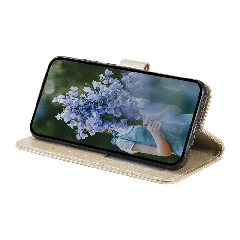 OnePlus 15R EIDERWOOD Kunstskinn Flip Deksel m. Mønster - Gull