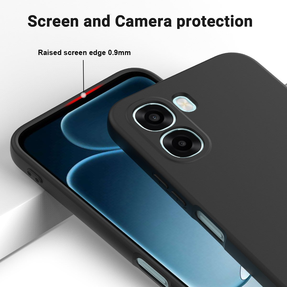 OPPO A6x EIDERWOOD Silikon Deksel med Stropp - Svart