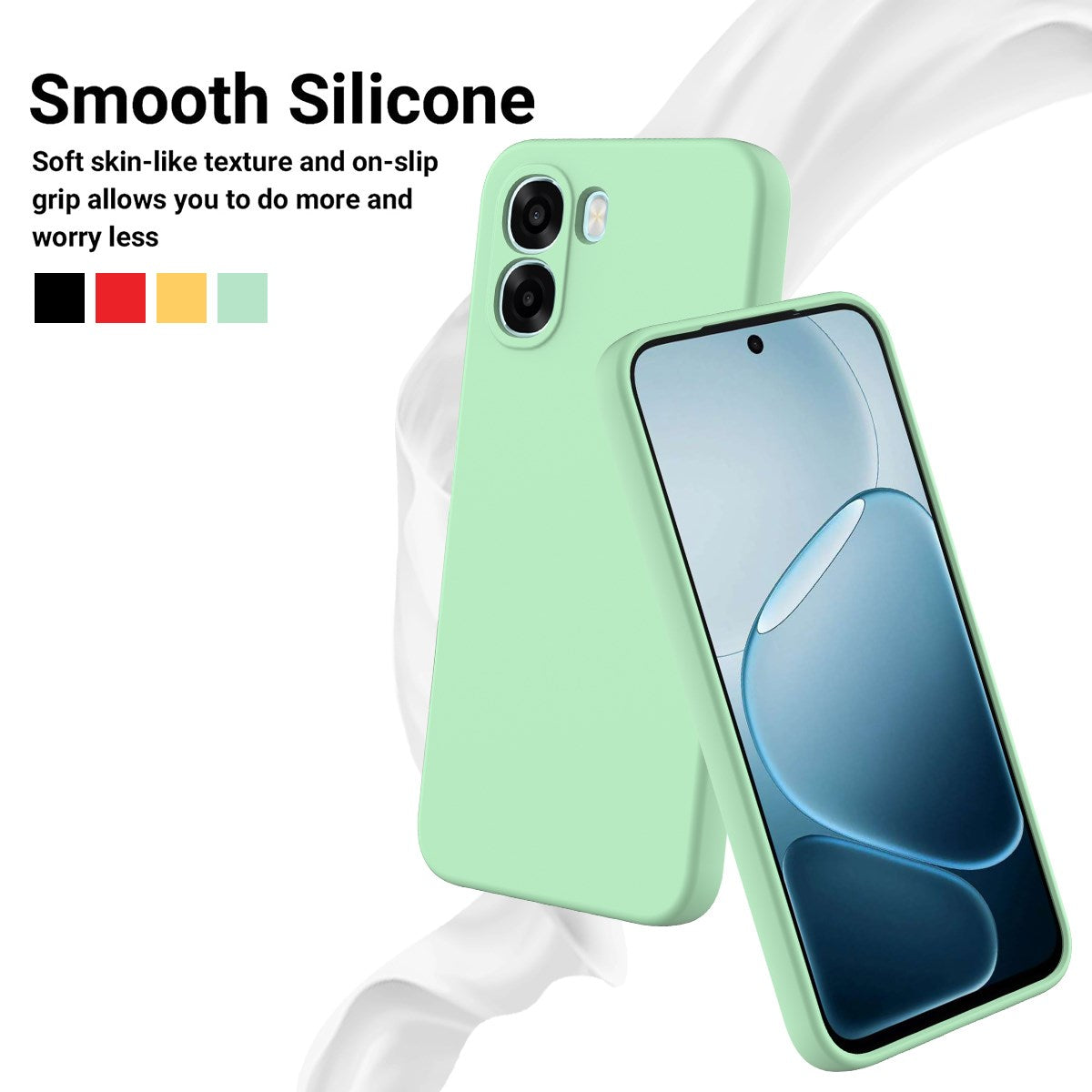 OPPO A6x EIDERWOOD Silikon Deksel med Stropp - Grønn