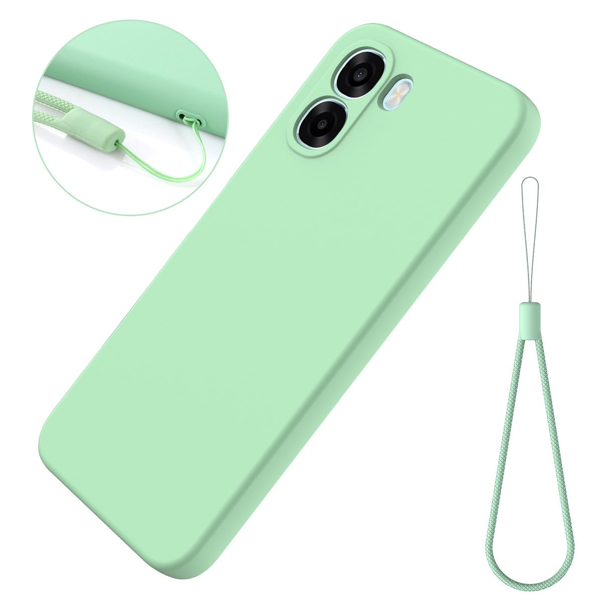 OPPO A6x EIDERWOOD Silikon Deksel med Stropp - Grønn