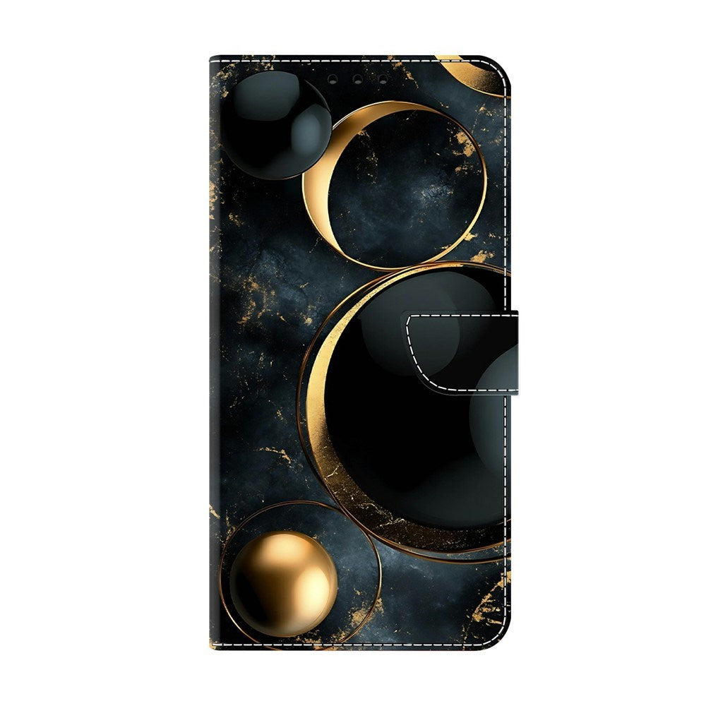 Samsung Galaxy A57 EIDERWOOD Kunstskinn Deksel med Innebygd Kortholder & Stativfunksjon - Gullringer
