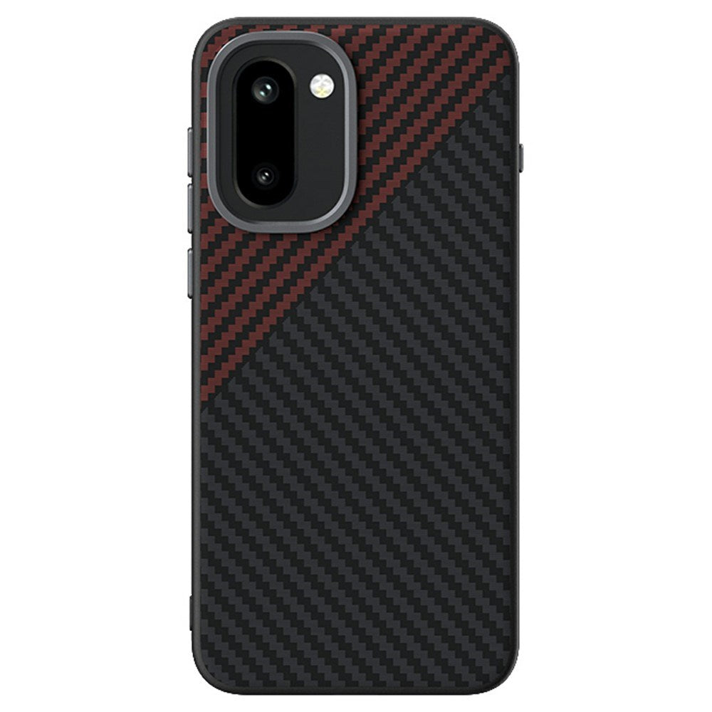 OnePlus 15R EIDERWOOD Magnetisk Carbon Deksel - MagSafe Kompatibel - Svart / Rød