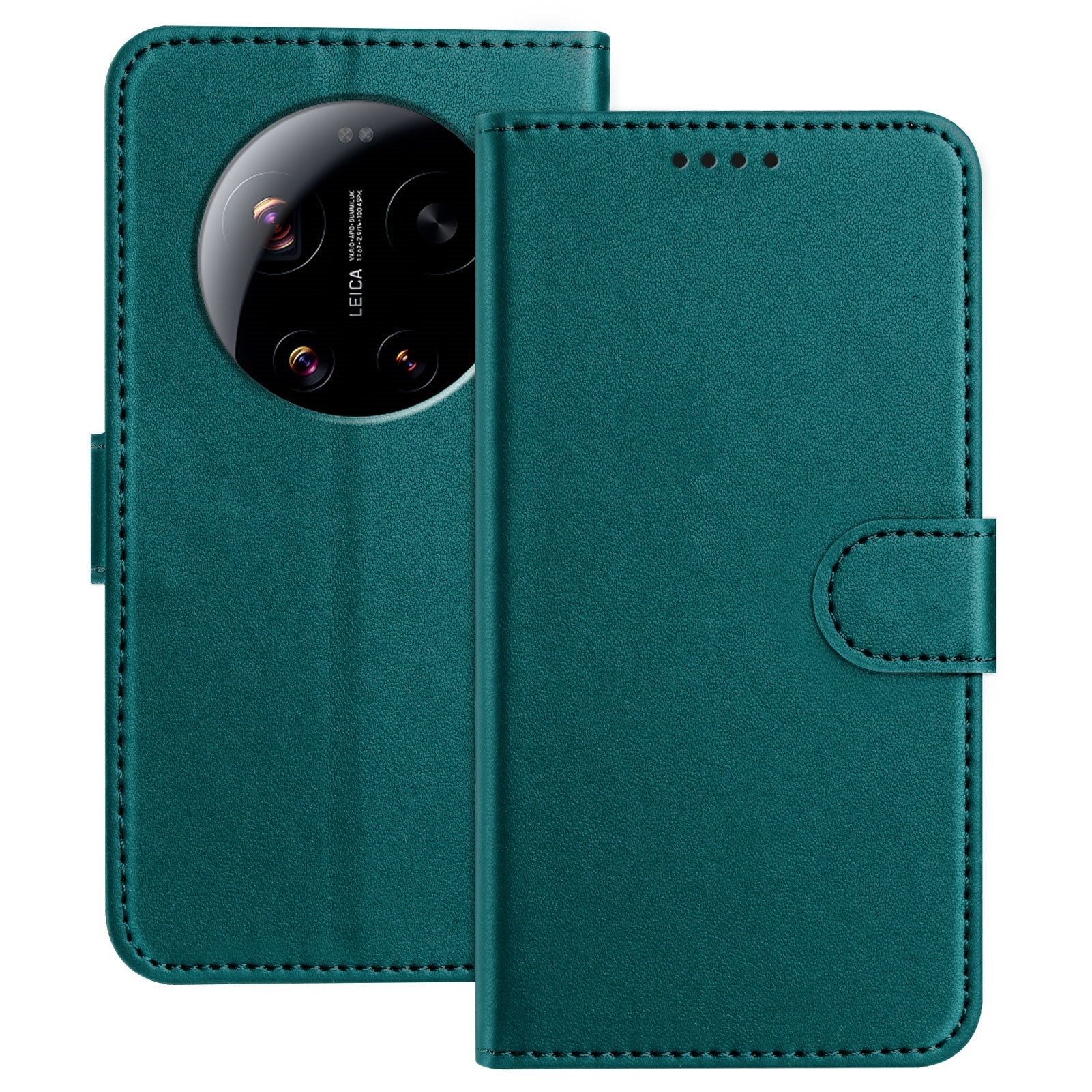 Xiaomi 17 Ultra EIDERWOOD Kunstskinn Flip Deksel m. Kortholder & Stativfunksjon - Grønn