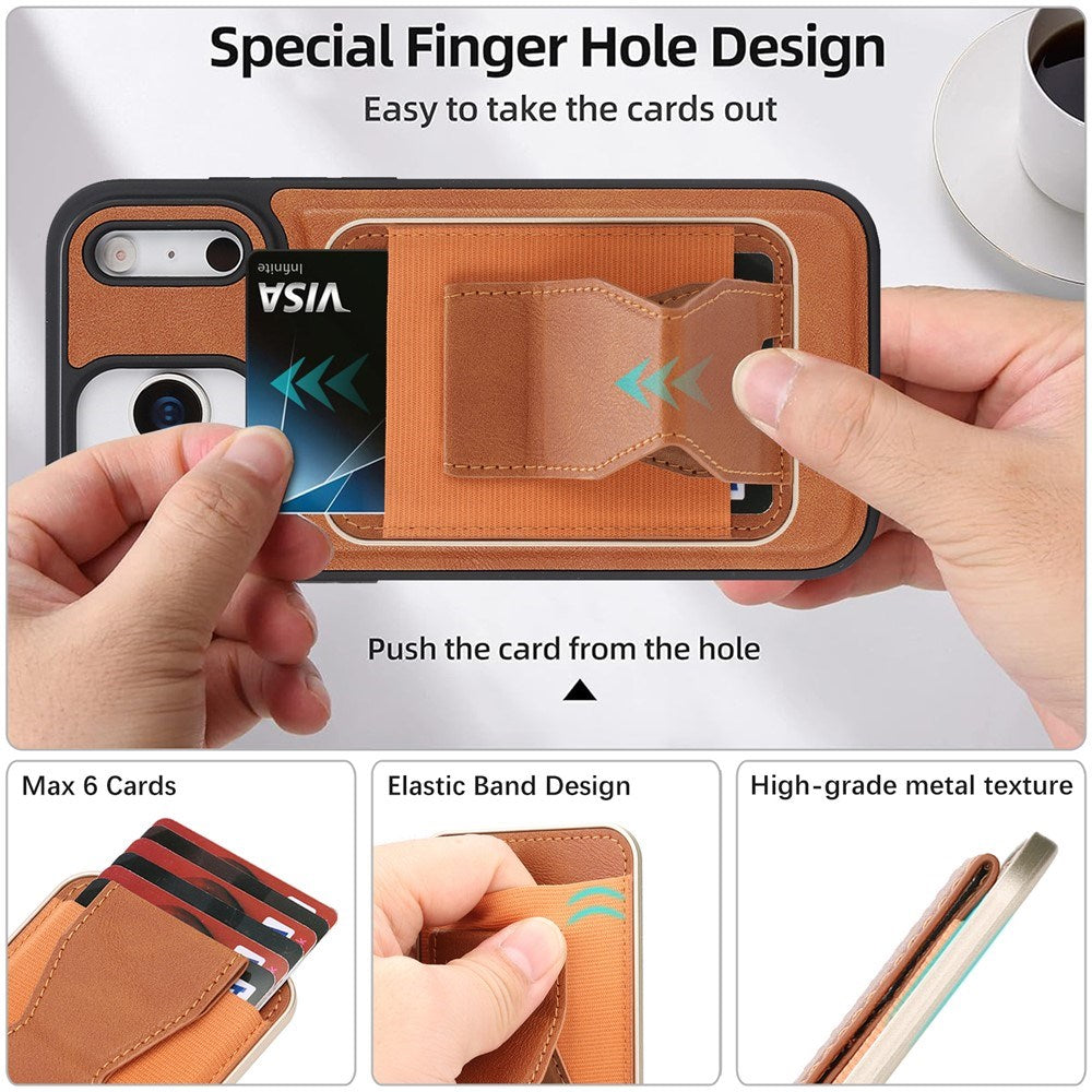iPhone 17 Pro EIDERWOOD Kunstskinn Bak Deksel m. Kortholder & Stativfunksjon - MagSafe Kompatibel - Brun